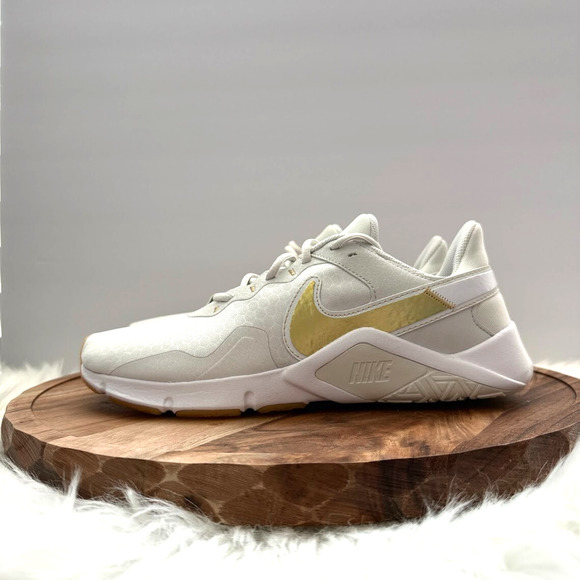 Nike Legend Essential 2 White Running Shoes Women' Sz 10.5 White/Gold CQ9545-010 - Picture 4 of 12